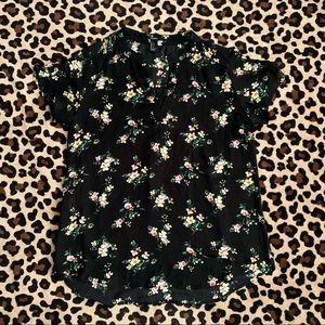 Forever 21 softgrunge floral mesh vneck top
